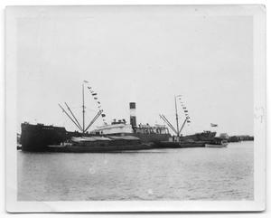 Primary view of object titled '[Cargo Boat in Canal]'.