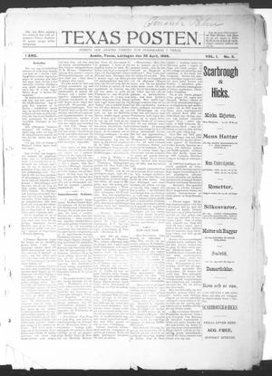 Texas Posten (Austin, Tex.), Vol. 1, No. 2, Ed. 1 Saturday, April 25, 1896