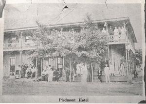 Primary view of object titled 'Piedmont Hotel - [The First Piedmont With Numerous Individuals on Porches]'.