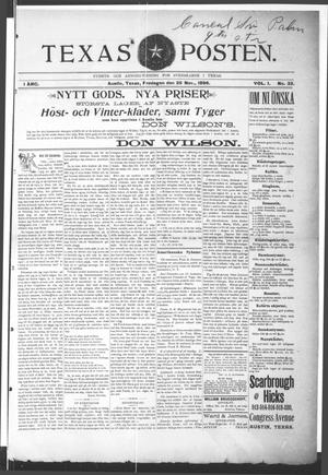 Texas Posten (Austin, Tex.), Vol. 1, No. 32, Ed. 1 Friday, November 20, 1896