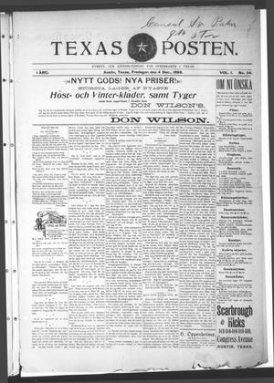Texas Posten (Austin, Tex.), Vol. 1, No. 34, Ed. 1 Friday, December 4, 1896