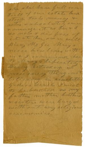 Primary view of object titled '[Draft of Will, September 30, 1901]'.