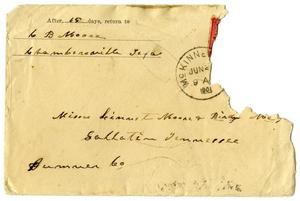 Primary view of object titled '[Envelope from C. B. Moore to Linnet Moore, June, 1901]'.