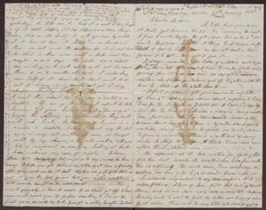 Primary view of object titled '[Letter from Ziza Moore, Bettie Moore, and Elvira Moore to Charles Moore, January 29, 1860]'.