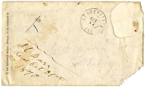 Primary view of object titled '[Envelope for C. B. Moore, 1870]'.