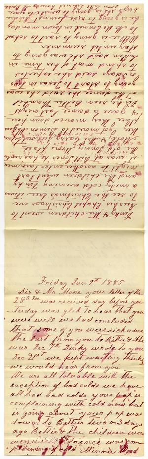 Primary view of object titled '[Letter from Matilda Dodd to Mary and Charles B. Moore, January 9, 1885]'.