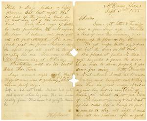 Primary view of object titled '[Letter from Henry S. Moore to Charles B. Moore, September 3, 1885]'.