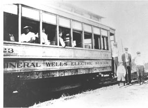 [A Mineral Wells Electric System Trolley Car]