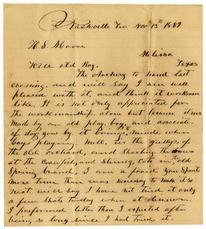 Primary view of object titled '[Letter from J. J. Crawford to Henry S. Moore, November 13, 1889]'.