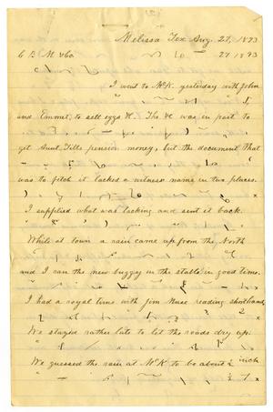 Primary view of object titled '[Letter from Henry Moore to C. B. Moore and Company, August 27, 1893]'.