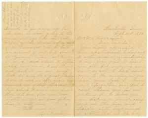 Primary view of object titled '[Letter from Lila Franklin to Mr. and Mrs. Moore and Linnet, September 24, 1893]'.