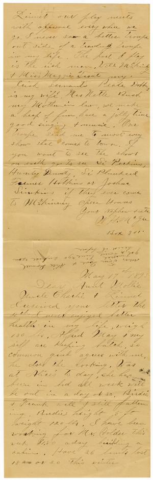 Primary view of object titled '[Letter from Will H. McGee to C. B. Moore, May 17, 1895]'.