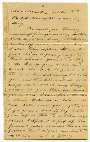Primary view of object titled '[Letters from Charles B. Moore to Mary Ann Moore, October 26-27, 1897]'.