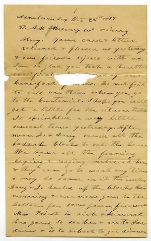 Primary view of object titled '[Letter from Charles B. Moore to Mary Ann Moore, October 28, 1897]'.