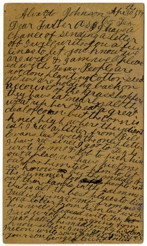 Primary view of object titled '[Postcard from George Stewart to John Stewart, April 30, 1899]'.