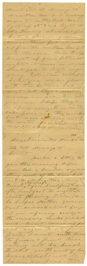 Primary view of object titled '[Letter from Charles B. Moore to Linnet Moore, March 5, 1900]'.