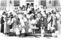 Photograph: [People in the Front of the Nazareth Hospital]