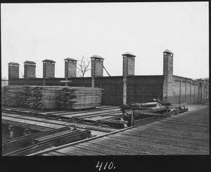 Primary view of object titled '[Six Southern Pine Lumber Company Dry Kilns]'.