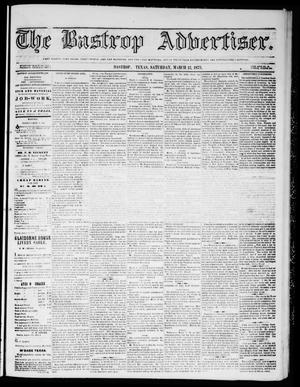 Primary view of object titled 'The Bastrop Advertiser (Bastrop, Tex.), Vol. 18, No. 14, Ed. 1 Saturday, March 13, 1875'.