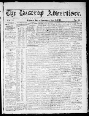 Primary view of object titled 'The Bastrop Advertiser (Bastrop, Tex.), Vol. 22, No. 22, Ed. 1 Saturday, May 3, 1879'.