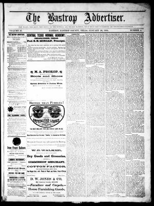 The Bastrop Advertiser (Bastrop, Tex.), Vol. 27, No. 4, Ed. 1 Saturday, January 26, 1884