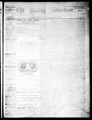 The Bastrop Advertiser (Bastrop, Tex.), Vol. 27, No. 30, Ed. 1 Saturday, July 19, 1884
