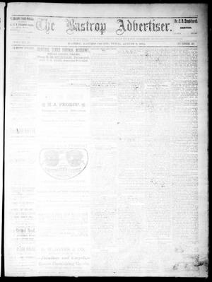 The Bastrop Advertiser (Bastrop, Tex.), Vol. 27, No. 33, Ed. 1 Saturday, August 9, 1884