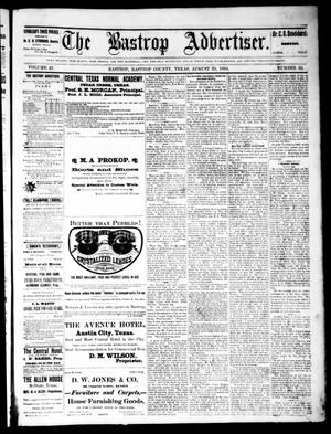 The Bastrop Advertiser (Bastrop, Tex.), Vol. 27, No. 35, Ed. 1 Saturday, August 23, 1884