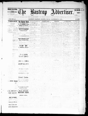Primary view of object titled 'The Bastrop Advertiser (Bastrop, Tex.), Vol. 28, No. 46, Ed. 1 Saturday, November 14, 1885'.
