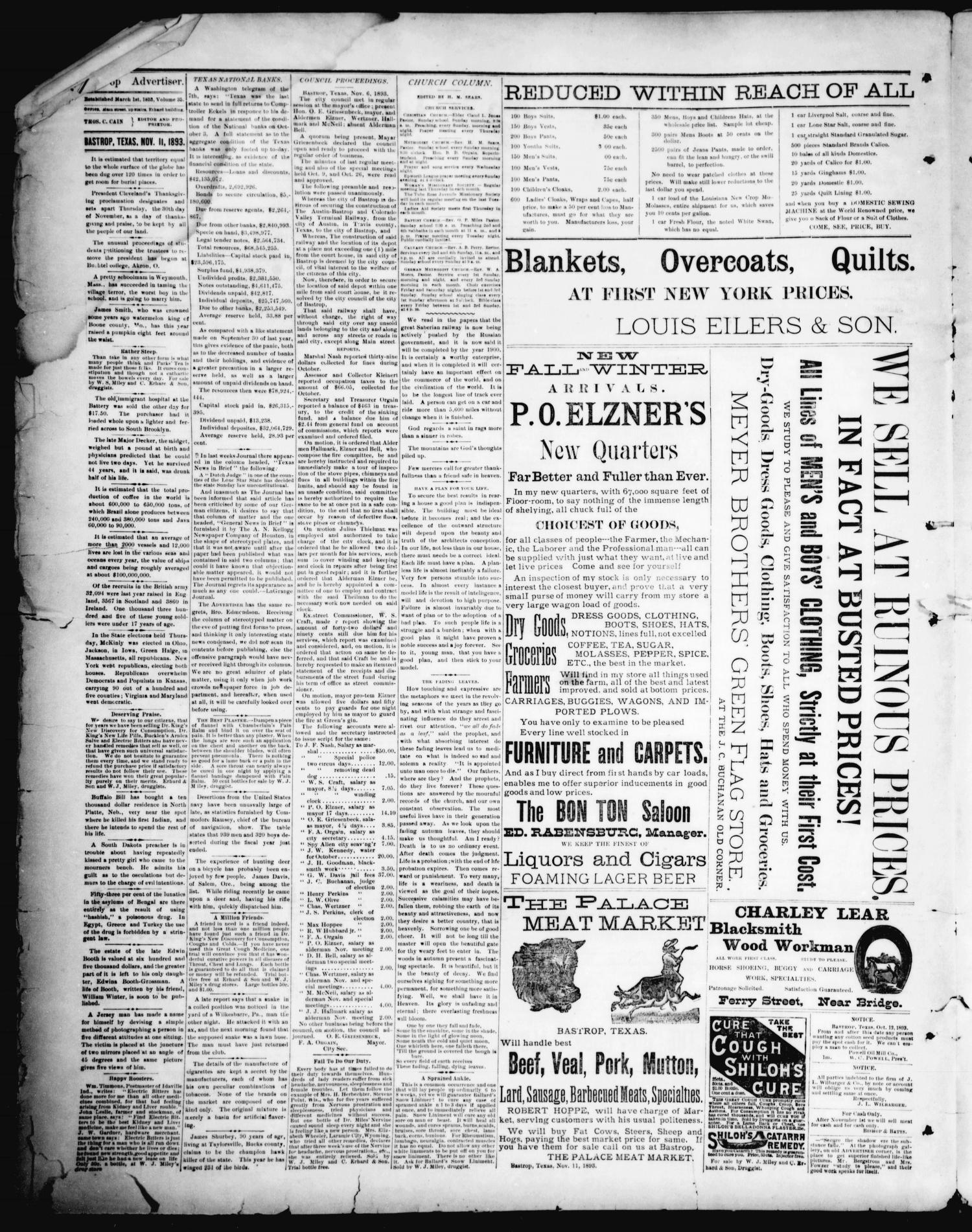 The Bastrop Advertiser (Bastrop, Tex.), Vol. 35, No. 40, Ed. 1 Saturday, November 11, 1893
                                                
                                                    [Sequence #]: 2 of 4
                                                
