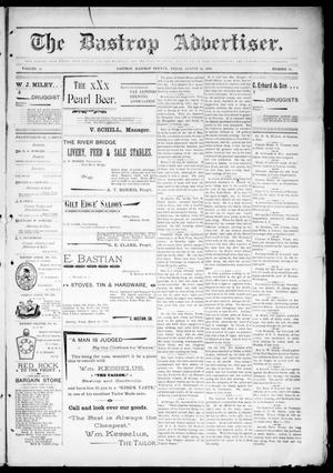 Primary view of object titled 'The Bastrop Advertiser (Bastrop, Tex.), Vol. 44, No. 34, Ed. 1 Saturday, August 22, 1896'.