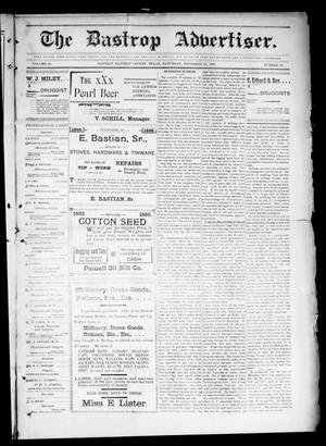 The Bastrop Advertiser (Bastrop, Tex.), Vol. 46, No. 45, Ed. 1 Saturday, November 19, 1898