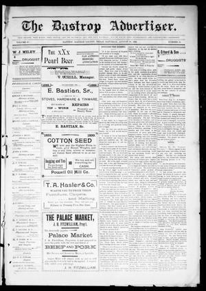 Primary view of object titled 'The Bastrop Advertiser (Bastrop, Tex.), Vol. 47, No. 25, Ed. 1 Saturday, August 19, 1899'.