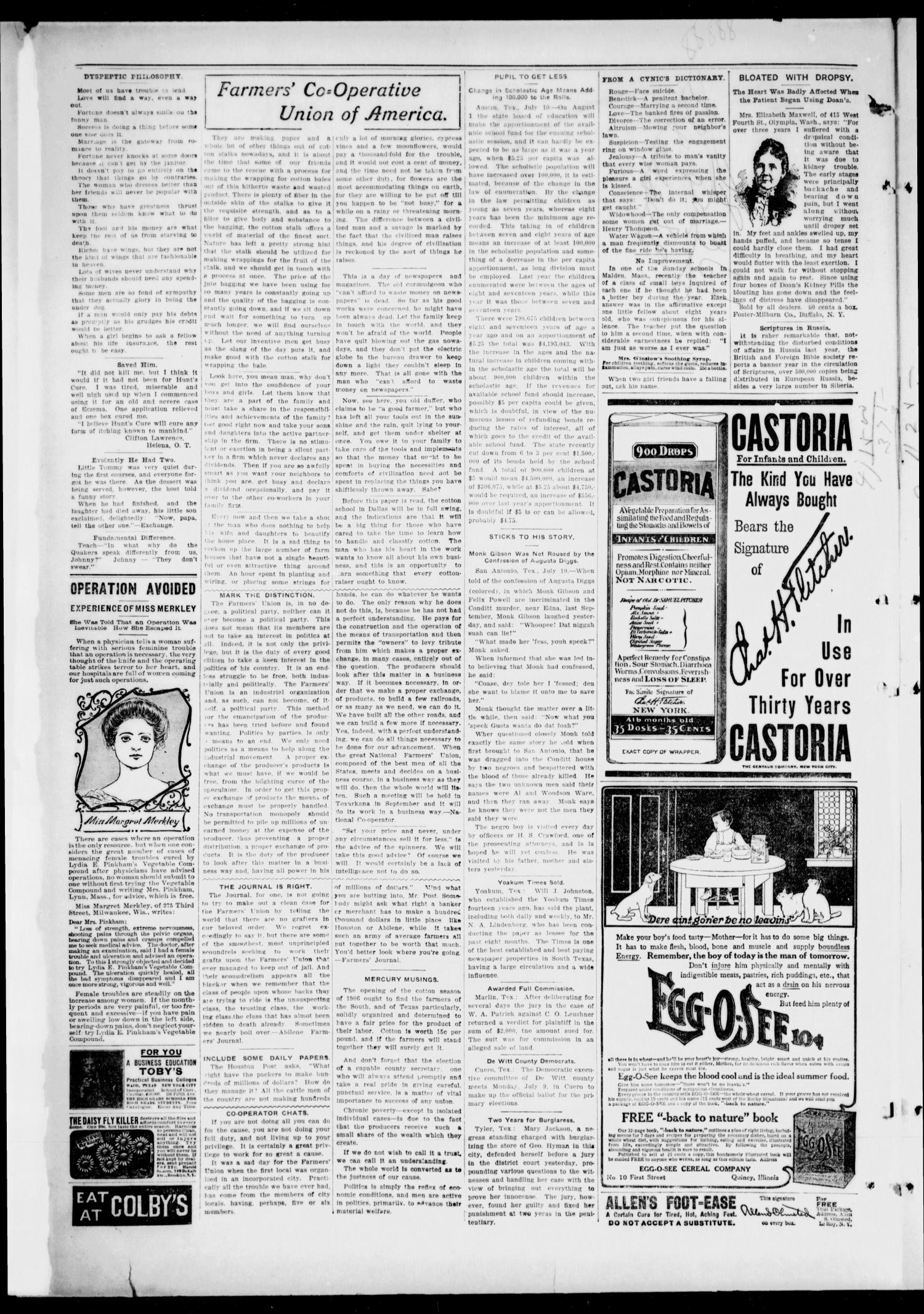 The Bastrop Advertiser (Bastrop, Tex.), Vol. 54, No. 16, Ed. 1 Saturday, July 14, 1906
                                                
                                                    [Sequence #]: 4 of 8
                                                