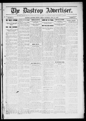 The Bastrop Advertiser (Bastrop, Tex.), Vol. 56, No. 23, Ed. 1 Saturday, September 12, 1908