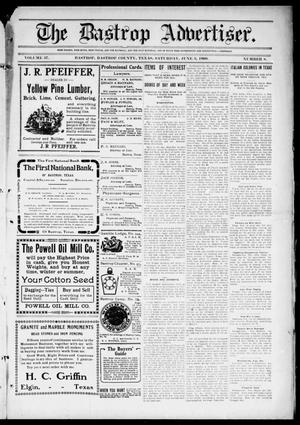 Primary view of object titled 'The Bastrop Advertiser (Bastrop, Tex.), Vol. 57, No. 8, Ed. 1 Saturday, June 5, 1909'.