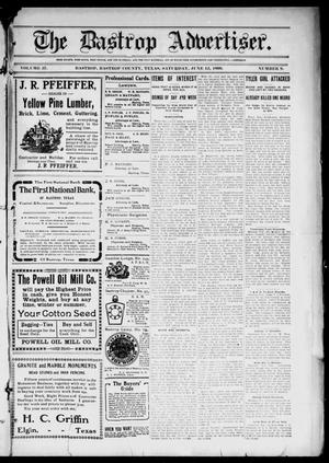Primary view of object titled 'The Bastrop Advertiser (Bastrop, Tex.), Vol. 57, No. 9, Ed. 1 Saturday, June 12, 1909'.