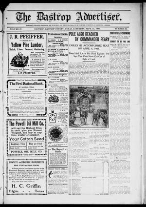 Primary view of object titled 'The Bastrop Advertiser (Bastrop, Tex.), Vol. 57, No. 22, Ed. 1 Saturday, September 11, 1909'.