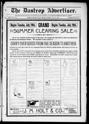 Primary view of object titled 'The Bastrop Advertiser (Bastrop, Tex.), Vol. 51, No. 22, Ed. 1 Saturday, August 8, 1903'.