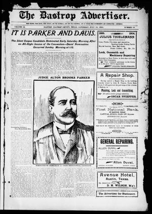 Primary view of object titled 'The Bastrop Advertiser (Bastrop, Tex.), Vol. 52, No. 18, Ed. 1 Saturday, July 16, 1904'.