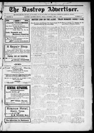 The Bastrop Advertiser (Bastrop, Tex.), Vol. 52, No. 27, Ed. 1 Saturday, September 17, 1904