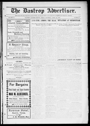 Primary view of object titled 'The Bastrop Advertiser (Bastrop, Tex.), Vol. 53, No. 6, Ed. 1 Saturday, April 29, 1905'.
