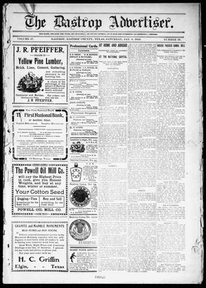 Primary view of object titled 'The Bastrop Advertiser (Bastrop, Tex.), Vol. 57, No. 38, Ed. 1 Saturday, January 8, 1910'.
