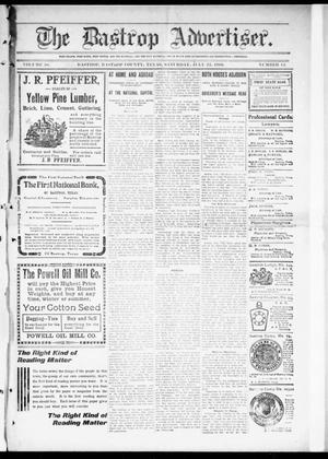 The Bastrop Advertiser (Bastrop, Tex.), Vol. 58, No. 14, Ed. 1 Saturday, July 23, 1910