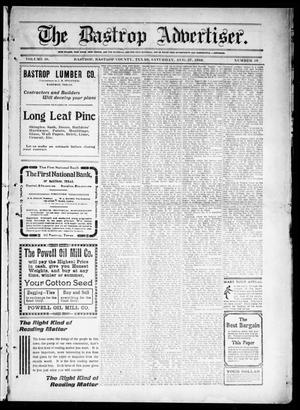 The Bastrop Advertiser (Bastrop, Tex.), Vol. 58, No. 19, Ed. 1 Saturday, August 27, 1910