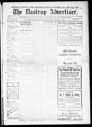 Primary view of object titled 'The Bastrop Advertiser (Bastrop, Tex.), Vol. 60, No. 17, Ed. 1 Friday, August 9, 1912'.