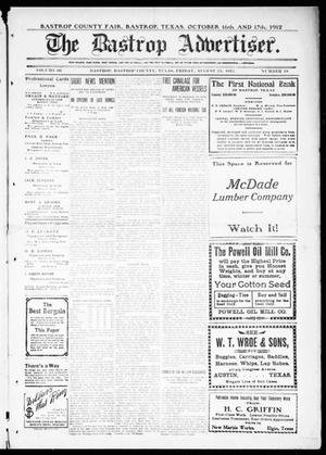 The Bastrop Advertiser (Bastrop, Tex.), Vol. 60, No. 19, Ed. 1 Friday, August 23, 1912