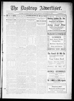 The Bastrop Advertiser (Bastrop, Tex.), Vol. 61, No. 21, Ed. 1 Friday, September 12, 1913