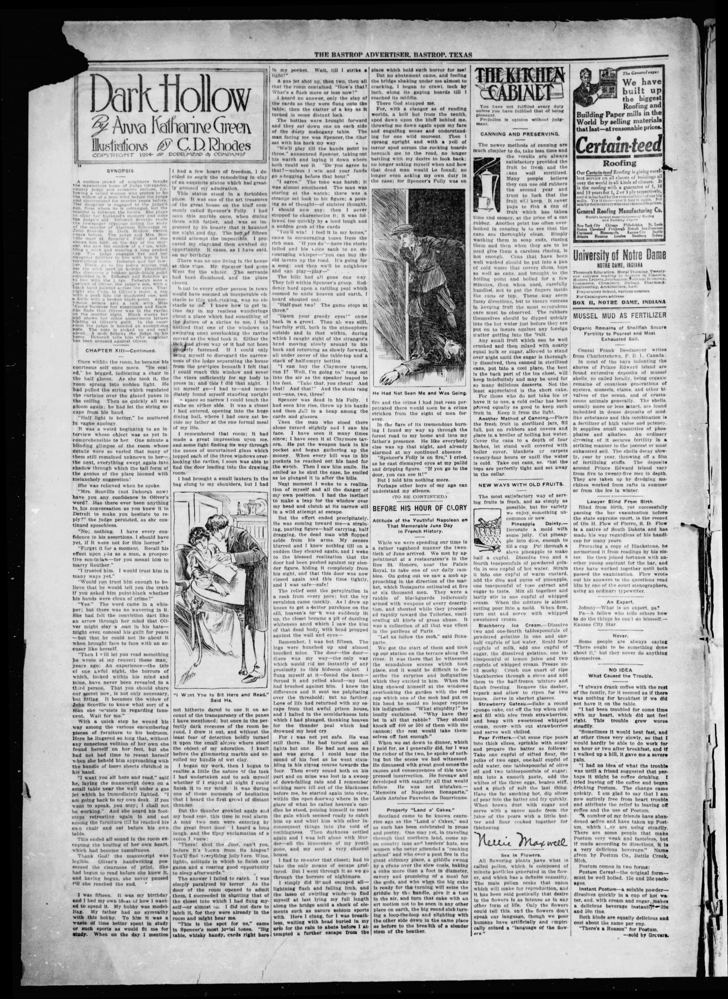 The Bastrop Advertiser (Bastrop, Tex.), Vol. 63, No. 17, Ed. 1 Friday, August 13, 1915
                                                
                                                    [Sequence #]: 8 of 8
                                                