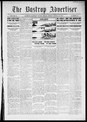 Primary view of object titled 'The Bastrop Advertiser (Bastrop, Tex.), Vol. 64, No. 48, Ed. 1 Friday, March 23, 1917'.